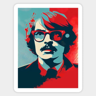 Abstract pop art style portrait of man in glasses Sticker